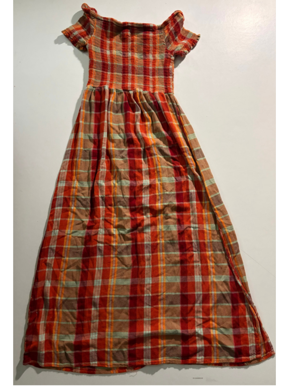 Women's Urban Outfitters Plaid Maxi Dress, Size M, Red and Orange
426 - Picture 10 of 10